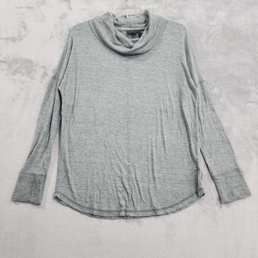Rachel Zoe Top Womens M Gray Cowl Neck Long Sleeve Stretch Pullover Lightweight